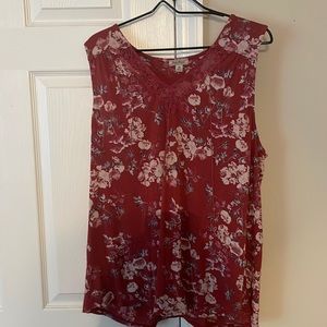 Red flower blouse
